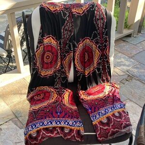 Uptown High Waisted Wide Leg Paisley Palazzo Pants